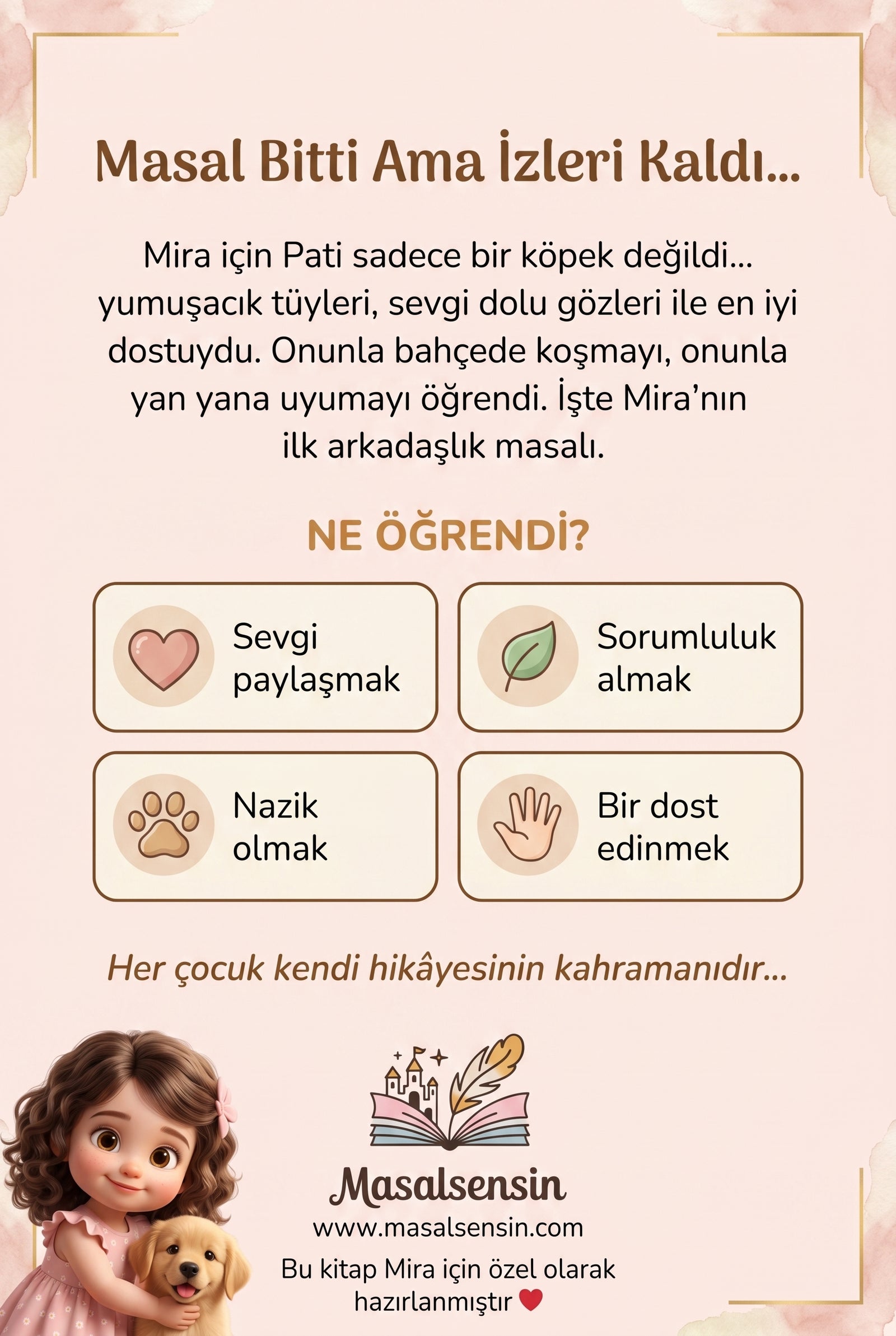 Mira isimli kitabın arka kapağı.