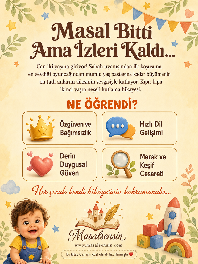 2 Yaşımı Kutluyorum - 2 Yaş Doğum Günü Kişiye Özel Çocuk Kitabı | MasalSensin