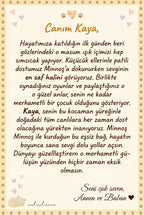 Kaya'nın kitabının ilk sayfasındaki annesi ve babasından yazılmış hayvan sevgisi notu.