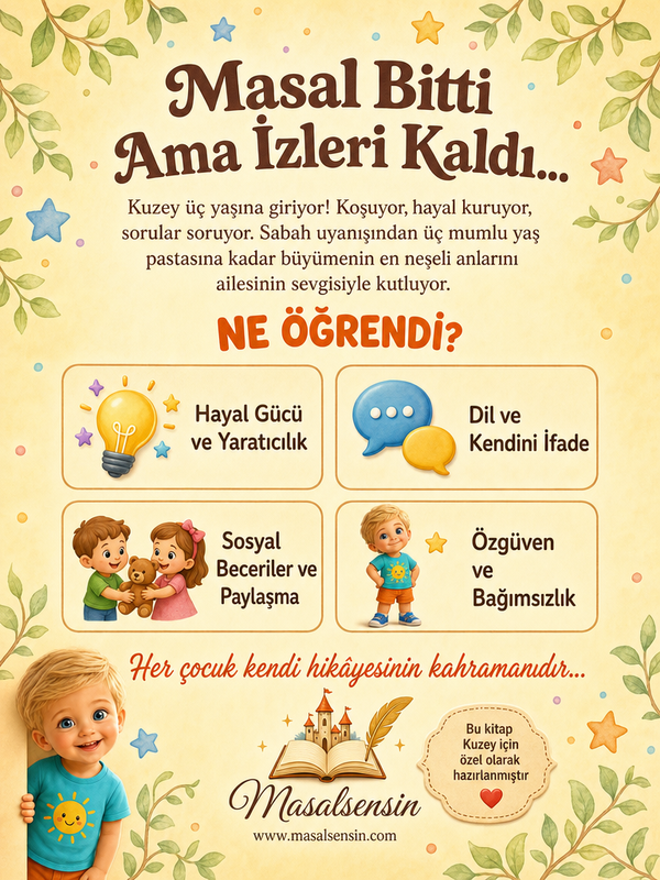 3 Yaşımı Kutluyorum - 3 Yaş Doğum Günü Kişiye Özel Çocuk Kitabı | MasalSensin