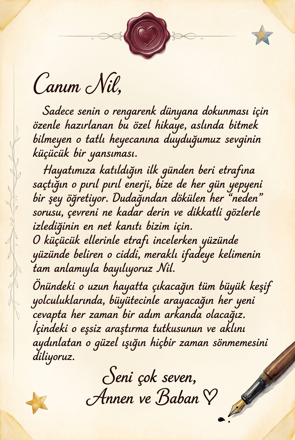 Bilim İnsanı Nil - Hediye Notu Sayfası