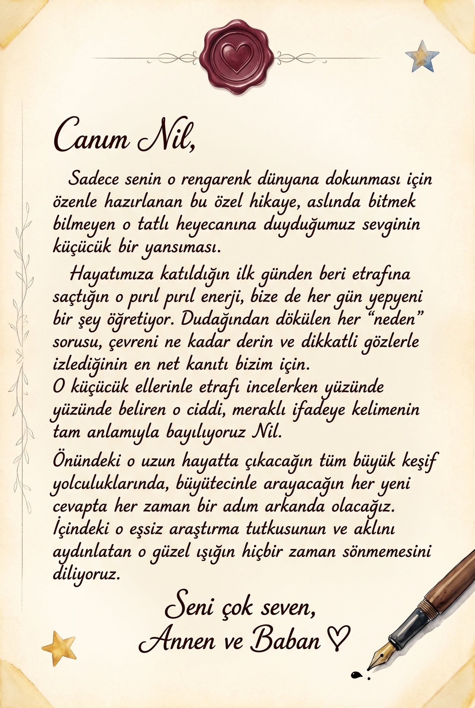 Bilim İnsanı Nil - Hediye Notu Sayfası