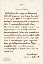 Eren'nın kitabının ilk sayfasındaki anne-baba notu.