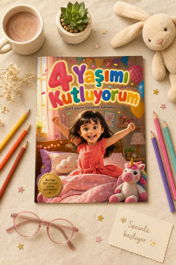 4 Yaşımı Kutluyorum - 4 Yaş Doğum Günü Kişiye Özel Çocuk Kitabı | MasalSensin