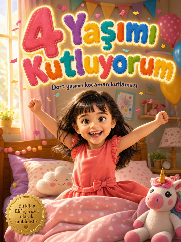 4 Yaşımı Kutluyorum - 4 Yaş Doğum Günü Kişiye Özel Çocuk Kitabı | MasalSensin