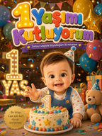 Can'ın İlk Yaş Serüveni kişiye özel çocuk kitabı ön kapağı ve Pixar kalitesinde çizimler