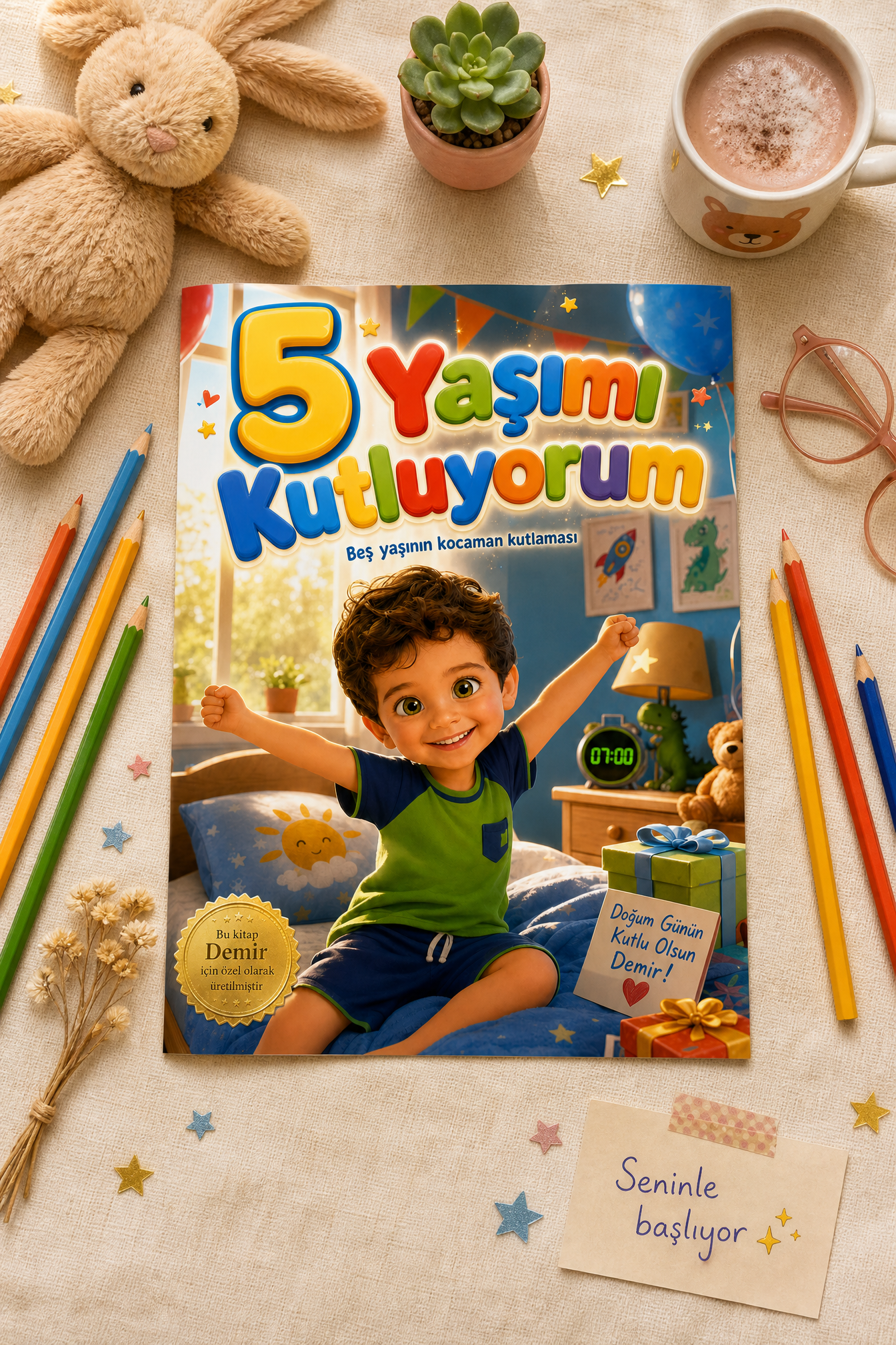 5 Yaşımı Kutluyorum - 5 Yaş Doğum Günü Kişiye Özel Çocuk Kitabı | MasalSensin