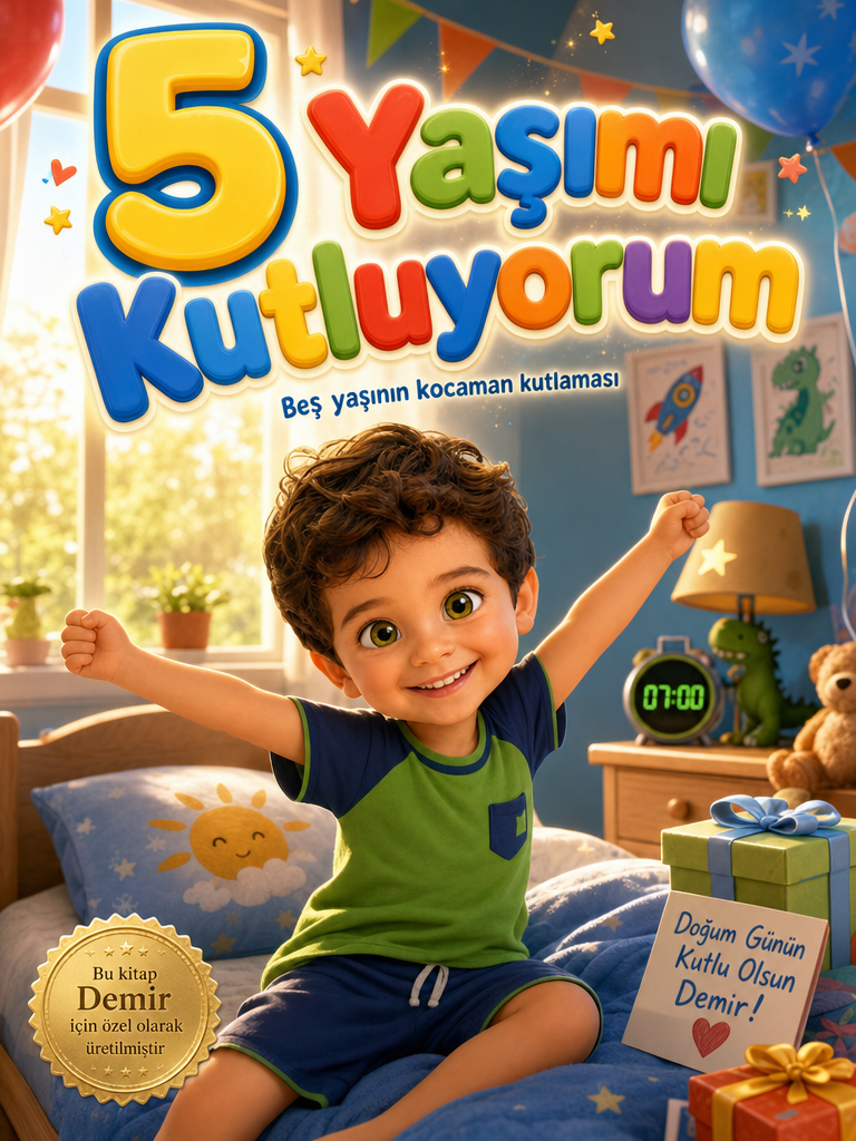 5 Yaşımı Kutluyorum - 5 Yaş Doğum Günü Kişiye Özel Çocuk Kitabı | MasalSensin