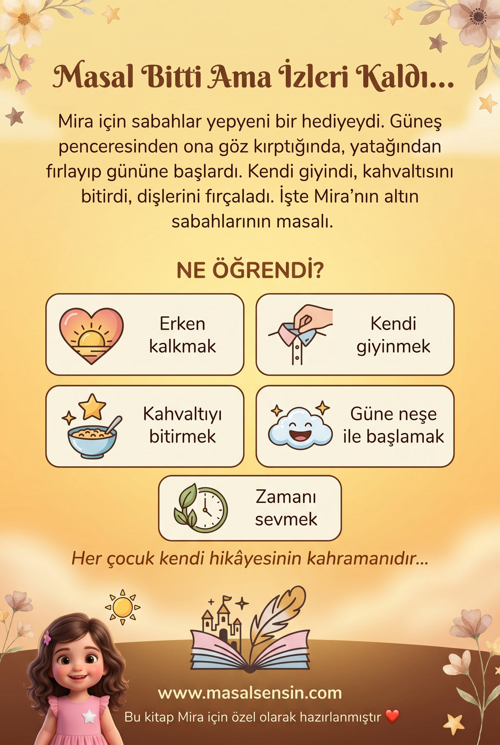 Mira isimli kitabın arka kapağı.