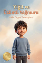 Yiğit ve Üzüntü Yağmuru kişiye özel kitabı ön kapağı.
