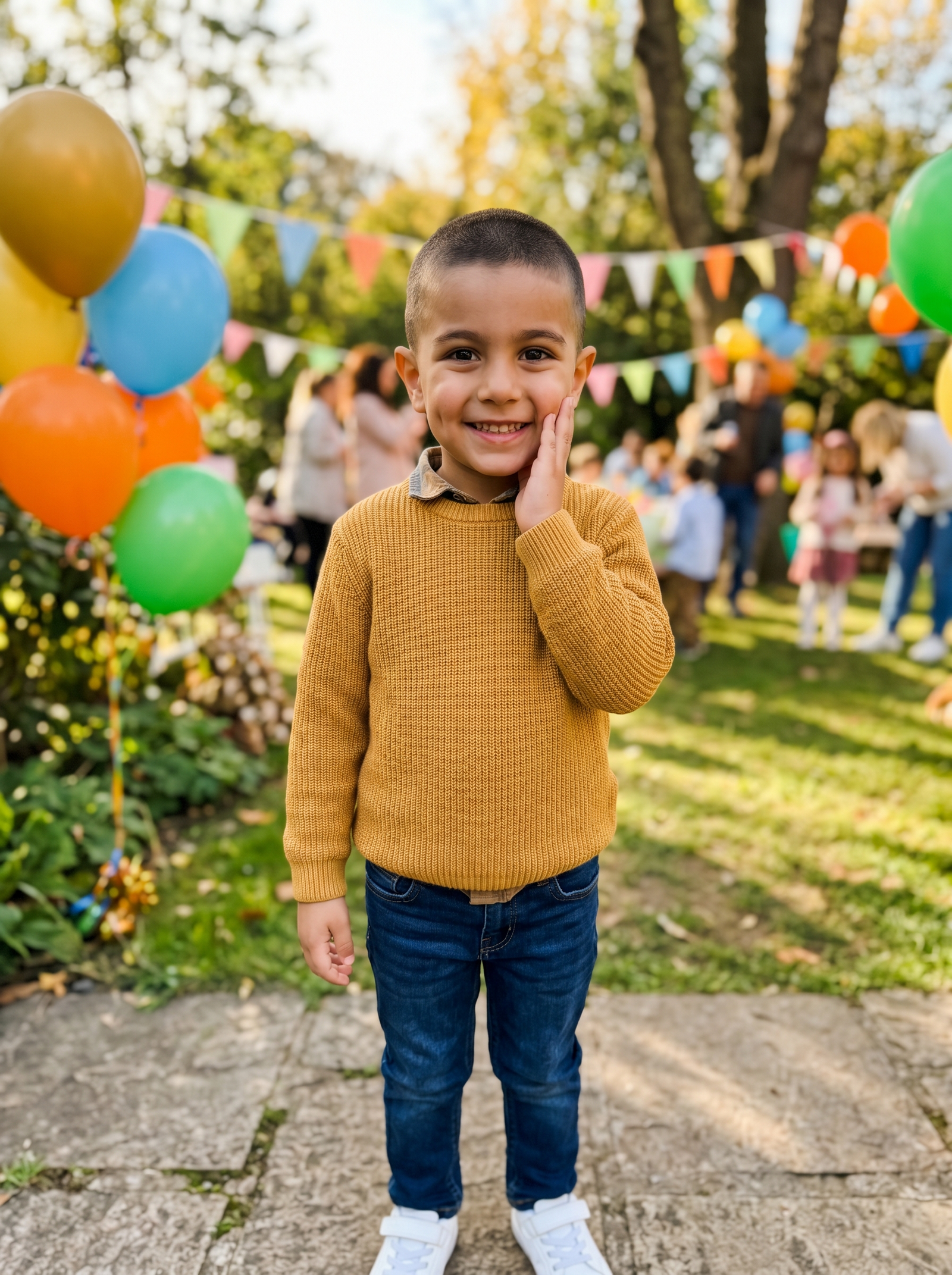 Çocuğun gerçek fotoğrafı — Arda için kişiye özel süper kahraman masalına dönüştürülecek mutlu portre