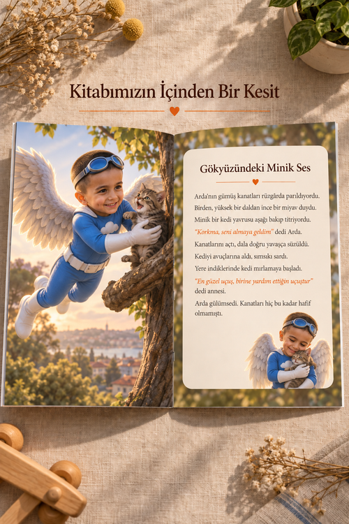Arda'nın Gümüş Kanatları kitabının içinden bir kesit: iç sayfa örneği
