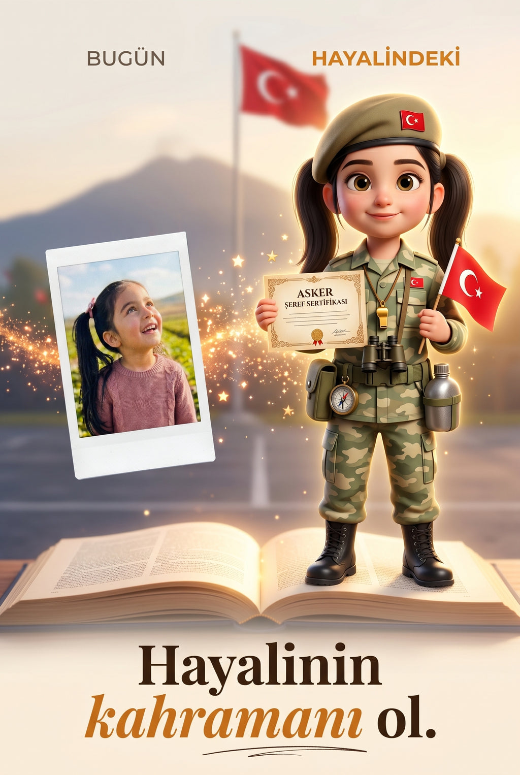 Çocuğun gerçek yüzünden Asker Defne karakterine kişiye özel 3D avatar dönüşüm süreci