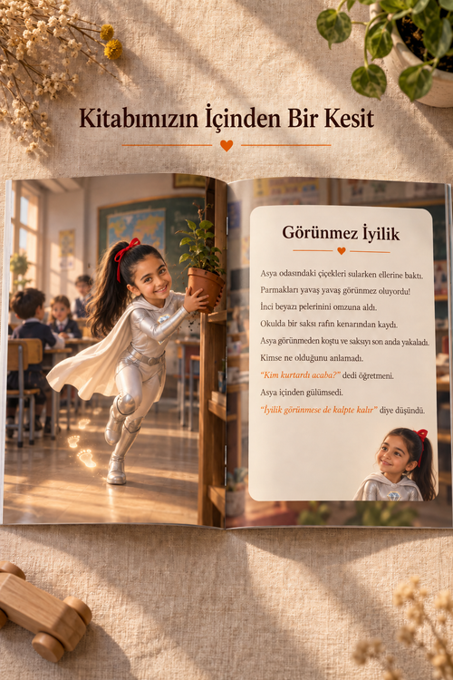 Asya'nın Görünmez Pelerini kitabının içinden bir kesit: iç sayfa örneği