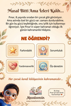 Pınar süper kahraman kitabının arka kapağı — kazanımlar özeti