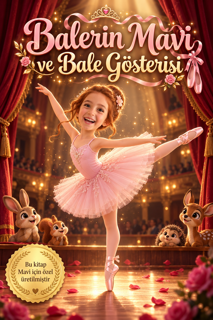 Balerin Mavi ve Bale Gösterisi - Balerin Kişiye Özel Çocuk Kitabı | MasalSensin