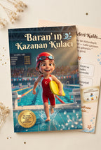 Baran'ın kişiye özel kitabı ön ve arka kapak birlikte A4 kalite yumuşak kapak çocuk kitabı formatı