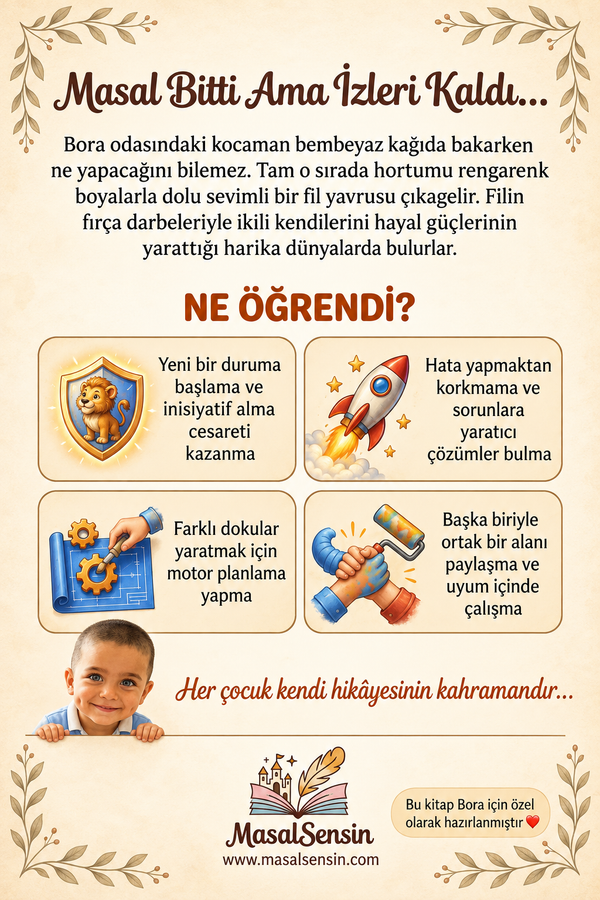 Bora'nın Boyacı Fili arka kapak: Masal Bitti Ama İzleri Kaldı