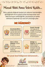 Bora isimli kitabın arka kapağı — kardeşlik bağı, empati ve sorumluluk bilinci kazandıran eğitici çocuk kitabı