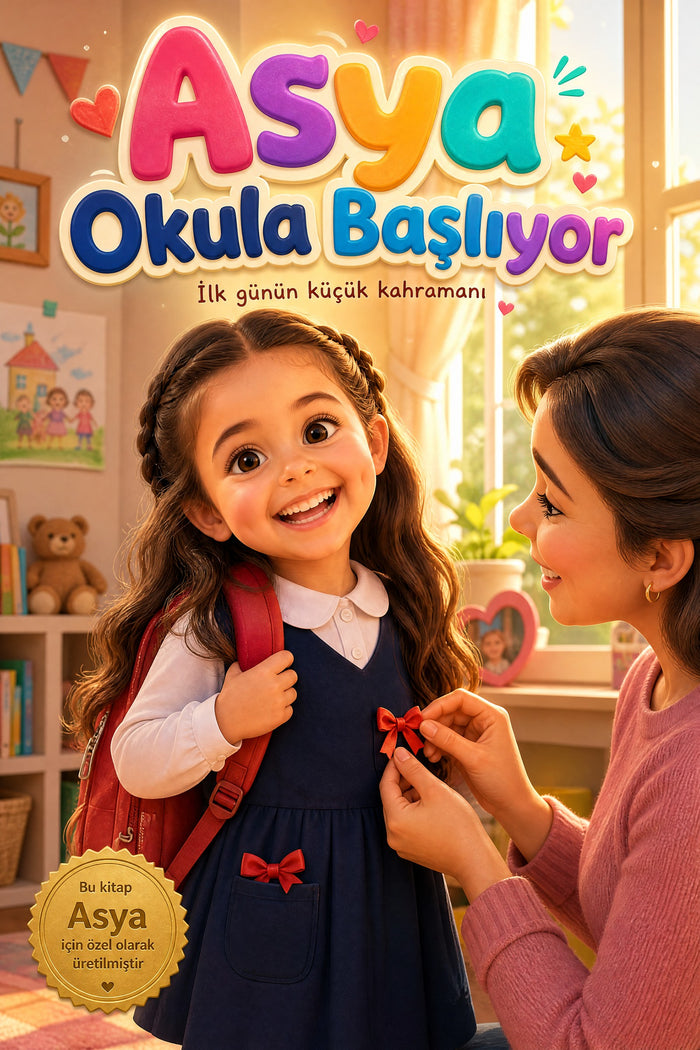 Asya Okula Başlıyor - Okula Başlama Kişiye Özel Çocuk Kitabı | MasalSensin