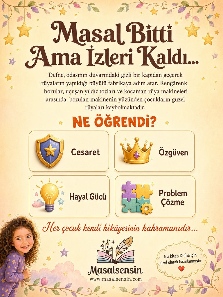 Defne'nin Rüya Fabrikası Keşfi - Hayal Gücü Kişiye Özel Çocuk Kitabı | MasalSensin