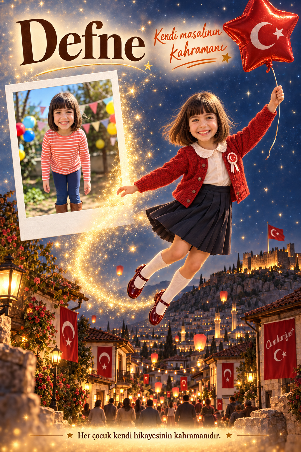 Defne gerçek fotoğraftan 29 Ekim masalının kahramanına dönüşüyor