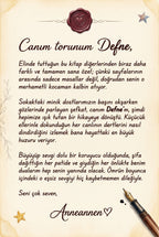 Hediye edenin ismini ve özel mesajını içeren, kişiye özel doğum günü tebrik ve ithaf sayfası