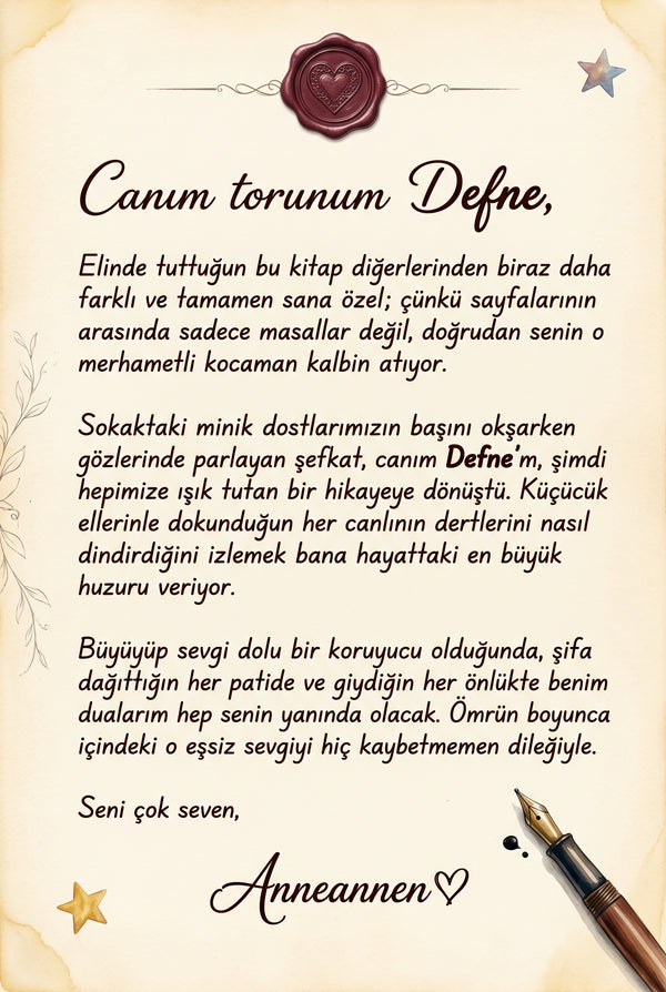 Hediye edenin ismini ve özel mesajını içeren, kişiye özel doğum günü tebrik ve ithaf sayfası