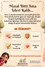 Duru isimli kitabın arka kapağı duygusal düzenleme ve iyilik yapma kazanımları özeti