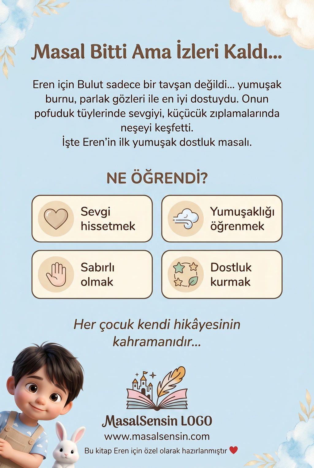 Eren isimli kitabın arka kapağı.