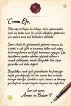 Hediye eden teyze ve büyükanne tarafından kitaba eklenmiş sevgi dolu özel ithaf notu sayfası