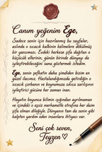 Ege'nin kliniğinde ilk küçük hastasına ait bilgileri not aldığı kişiye özel kitabın iç sayfası — empati kazanımı