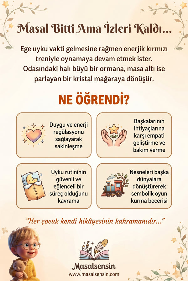 Ege isimli kitabın arka kapağı - duygu regülasyonu ve güvenli uyku rutini kazanımları