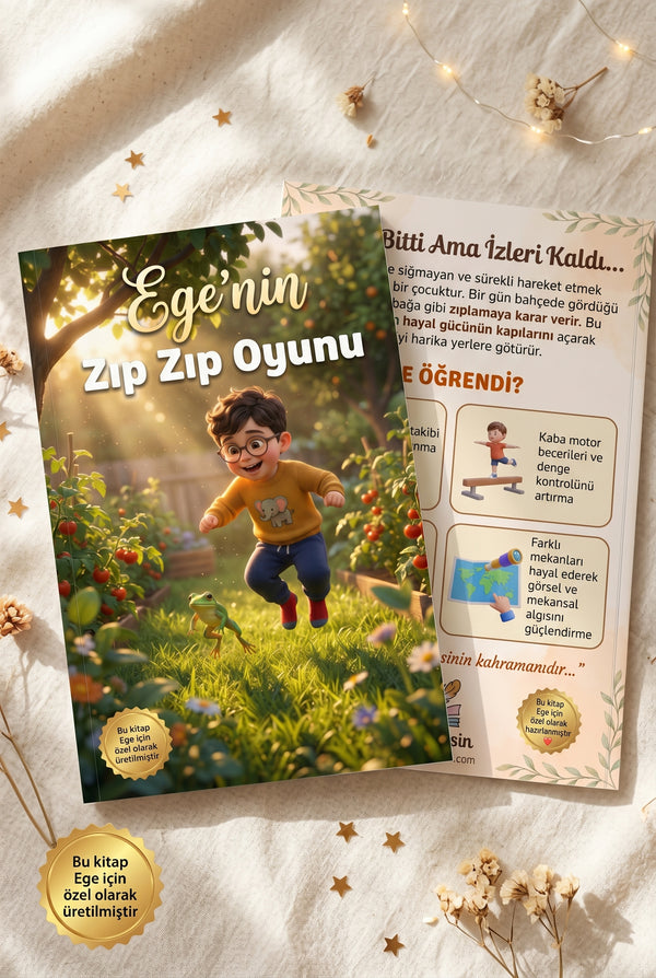 Ege'nin kişiye özel kitabı ön ve arka kapak bir arada - A4 boyutunda yumuşak kapak yüksek baskı kalitesi