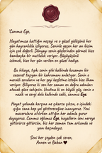 Kitabın ilk sayfasında yer alan 'Sevgili Ege'ye...' diye başlayan, hediye eden kişiye özel not alanı.