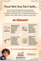 Ege için hazırlanan isme özel masal kitabının arka kapağı, duyusal gelişim ve uyku ritüeli faydalarını vurguluyor.