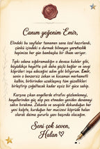 Hediye veren için özel mesaj alanı — Emir'in Büyülü Köprüleri doğum günü hediyesi not sayfası tasarımı