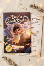 Emir'in kişiselleştirilmiş hikaye kitabı ön ve arka kapak birlikte — yüksek kaliteli A4 yumuşak kapak (paperback).
