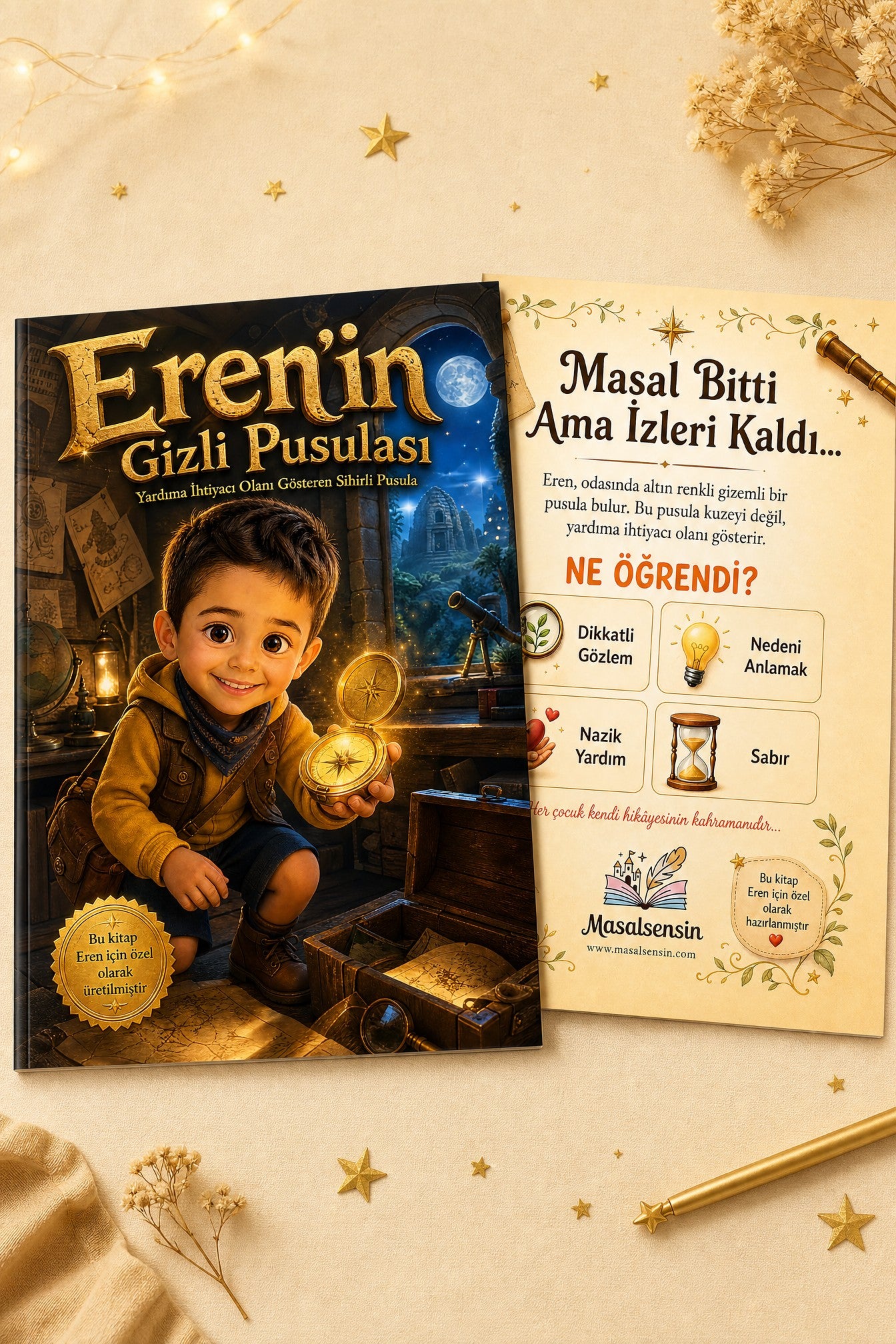 Eren'in Gizli Pusulası - Pusula Kullanma Kişiye Özel Çocuk Kitabı | MasalSensin