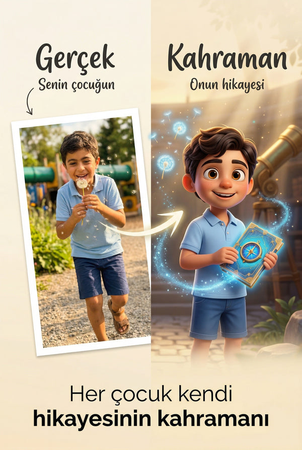 Eren'in fotoğrafının hikaye kahramanına dönüşümü - adına özel kitap