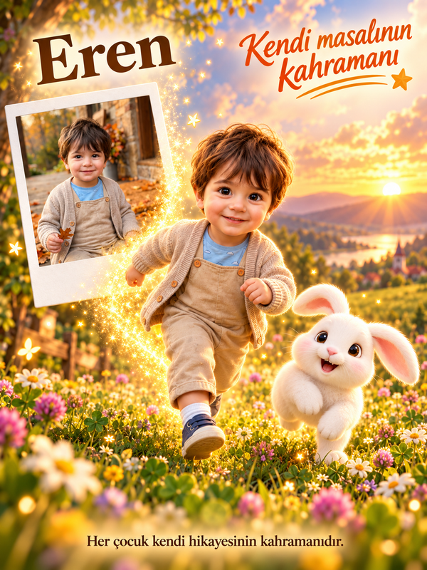 Eren gerçek fotoğraftan kitaptaki kahramana dönüşüyor