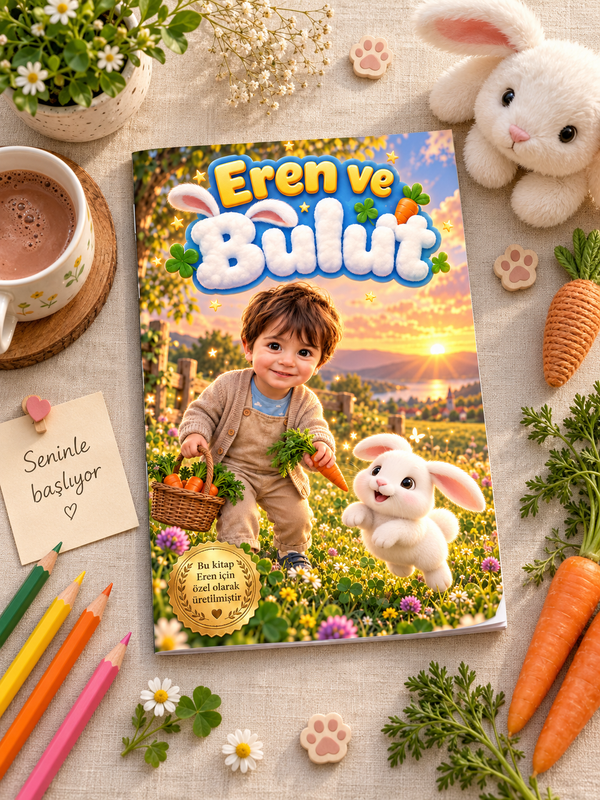 Eren ve Bulut kişiye özel kitap masa üstü görünüm