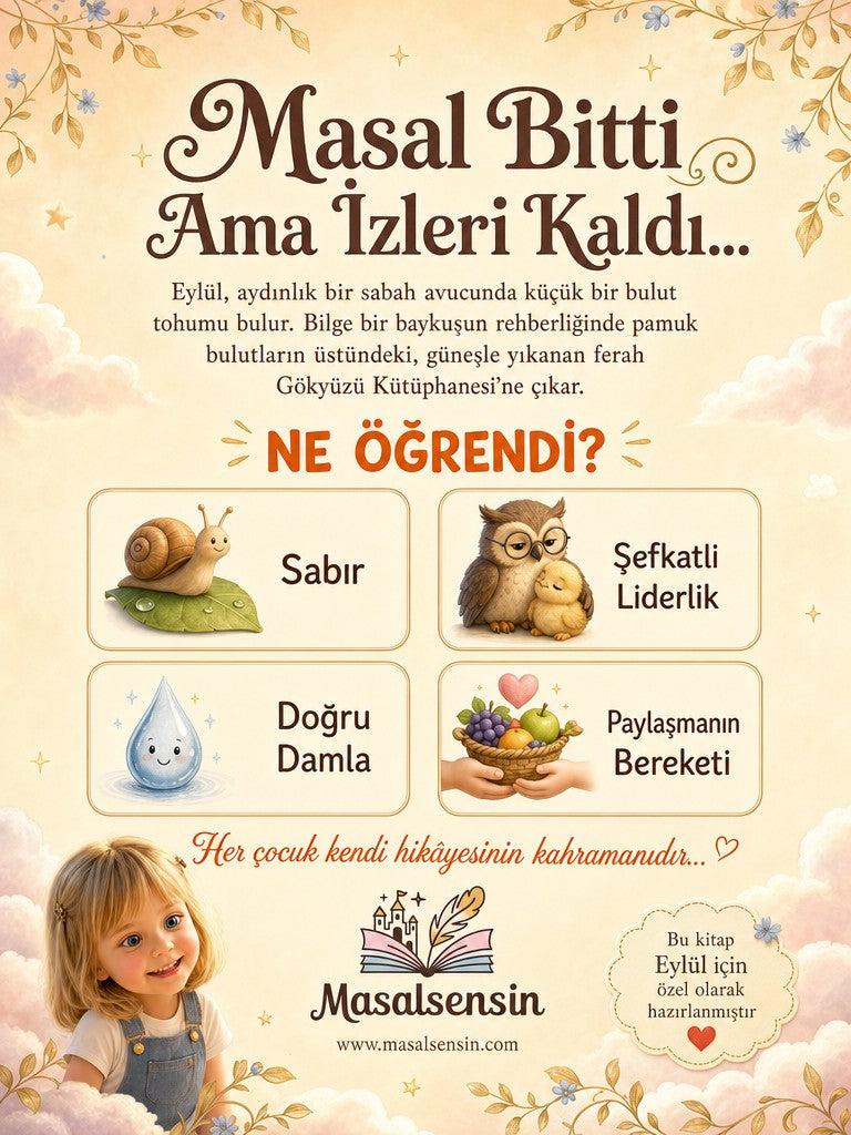 Eylül'ün Bulut Tohumları - Paylaşma Kişiye Özel Çocuk Kitabı | MasalSensin