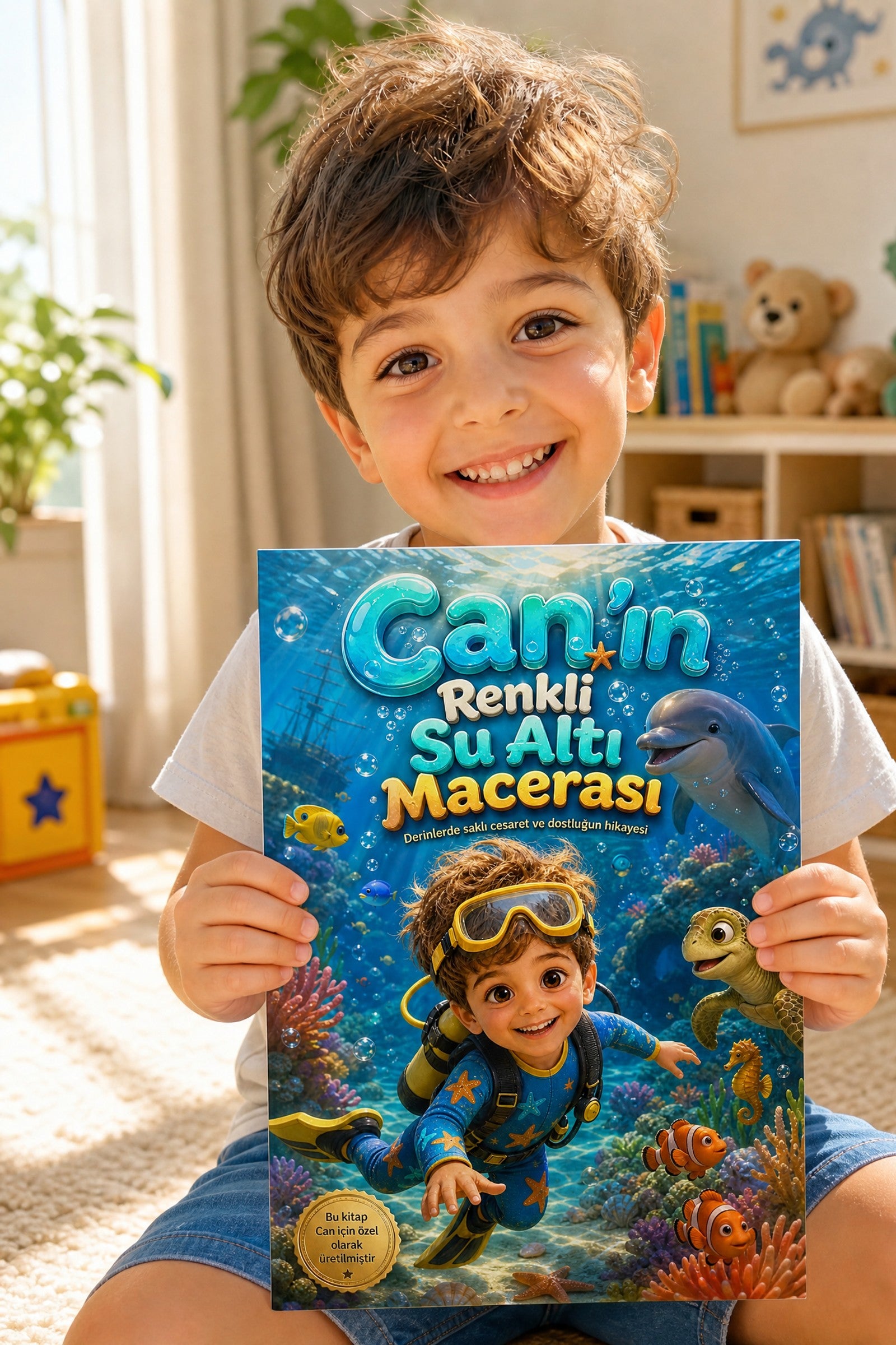 Can’ın Renkli Su Altı Macerası - Deniz Altı Macerası Kişiye Özel Çocuk Kitabı | MasalSensin