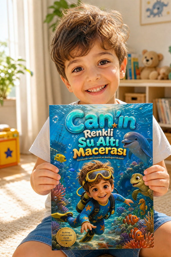 Can’ın Renkli Su Altı Macerası - Deniz Altı Macerası Kişiye Özel Çocuk Kitabı | MasalSensin
