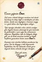 Kitabın ilk sayfasında yer alan çocuğa özel sevgi dolu doğum günü hediye notu alanı