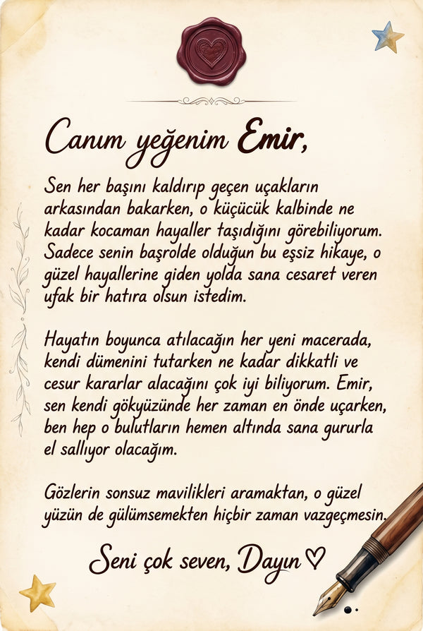 Kitabın ilk sayfasında yer alan, hediye eden kişinin yazdığı özel doğum günü tebrik notu alanı