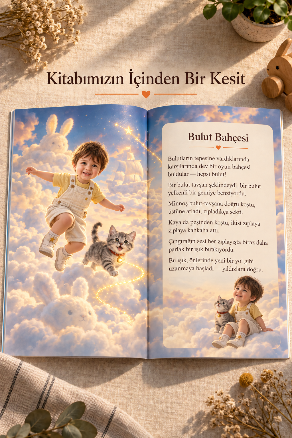 Kaya ve Minnoş kitabının içinden bir kesit: iç sayfa örneği