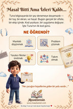Tuna isimli kitabın arka kapağı — yaratıcı düşünme ve problem çözme gelişim kazanımları