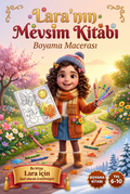Lara'nın Mevsim Kitabı'nın kişiye özel ön kapağı - dört mevsim temalı neşeli illüstrasyonlar.